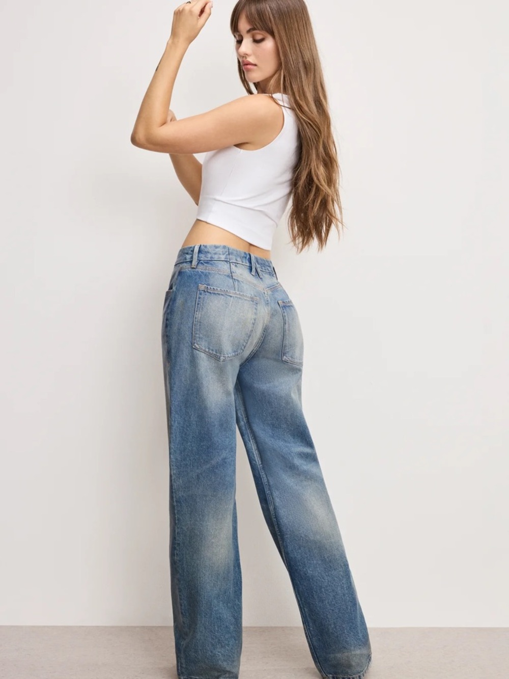 GOOD AMERICAN New 90s relaxed denim coated